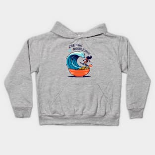 Ramen & Surf. Ride high, noodle dive. Kids Hoodie